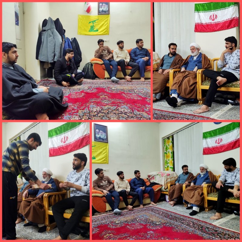نشست صمیمی مدیریت حوزه علمیه اباصالح‌المهدی(عج) در حجره طلاب خوابگاهی