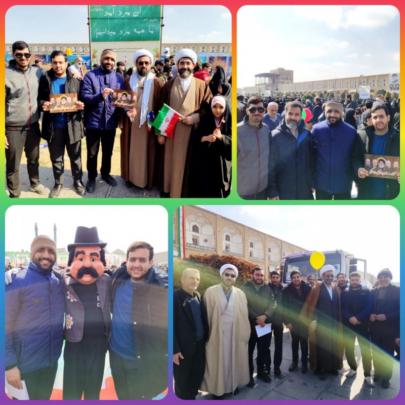 حضور اساتید و طلاب حوزه علمیه اباصالح المهدی(عج) در راهپمایی روز ۲۲ بهمن انقلاب اسلامی ایران 
